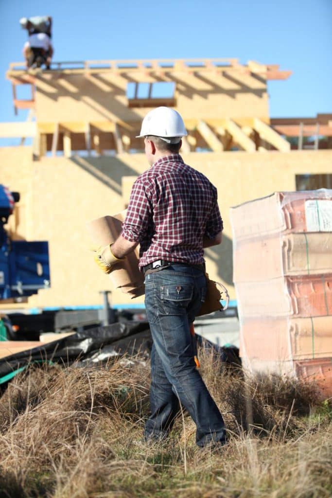 roofer on building site
