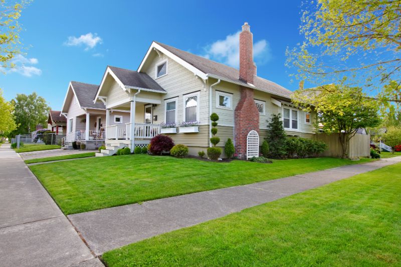 suburban home with shingled roof