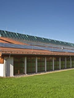 solar panels installed on roof of building