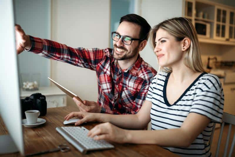 couple taking online course together