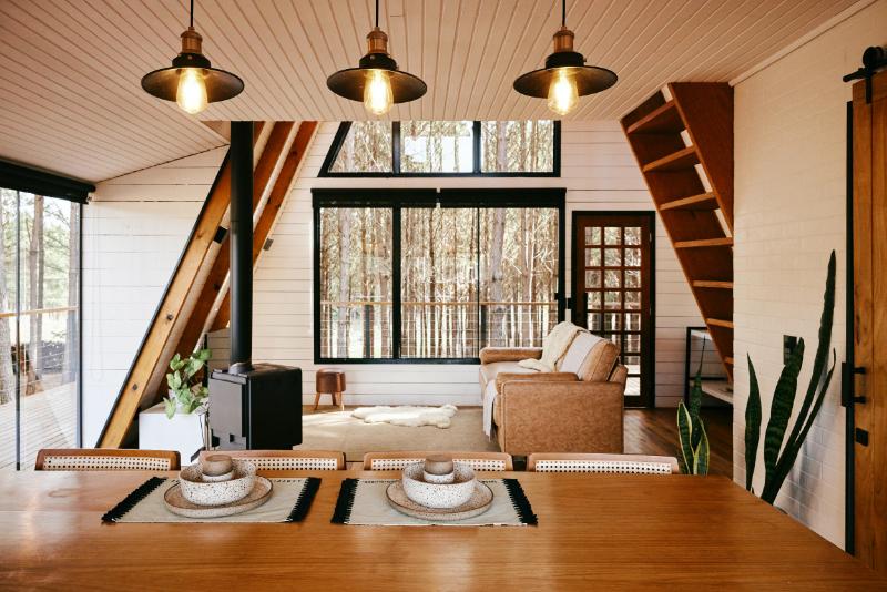 cozy home looking in on living room from dining room