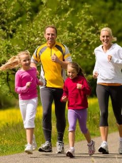 family running outdoors for exercise