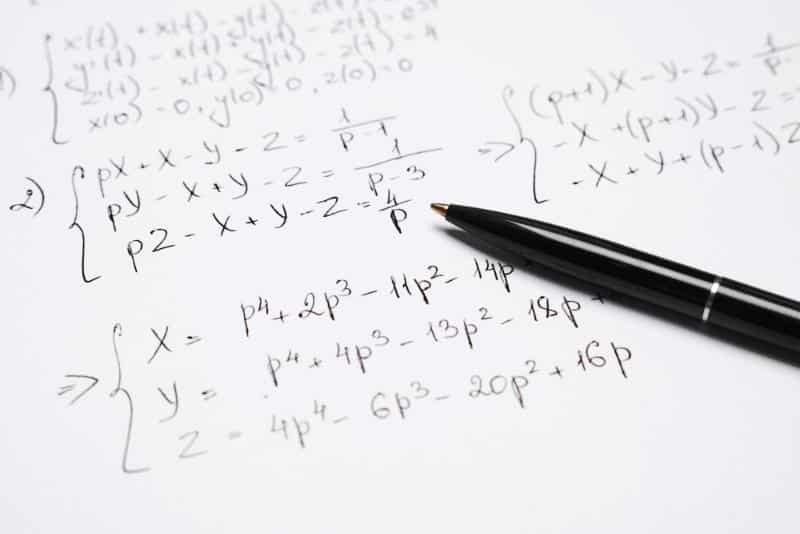 math formulas written in pen