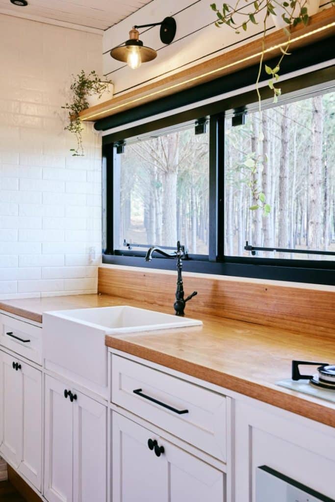 bright kitchen with window at sink