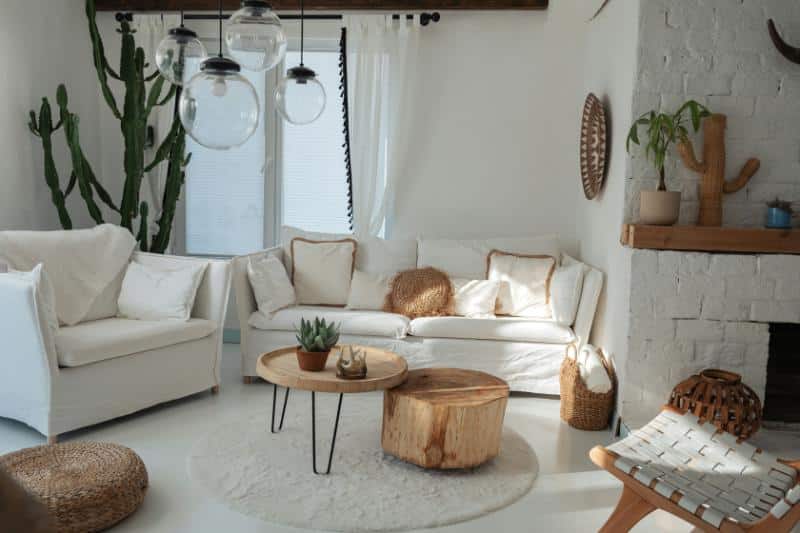 beautiful living room with whites and neutrals