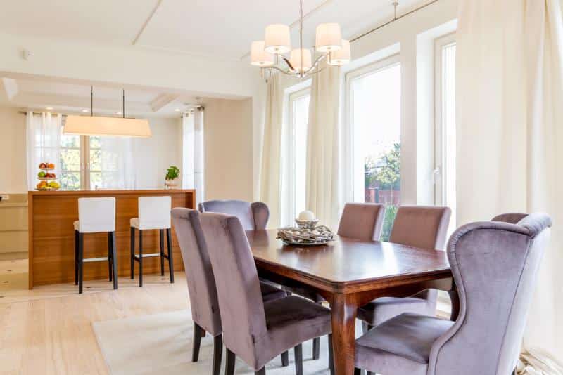 bright dining room with lots of natural light