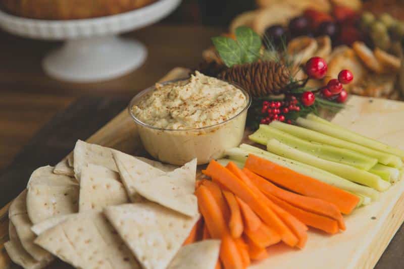 hummus with various dippers
