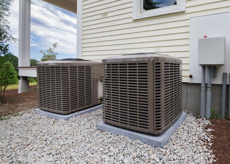 heating and cooling units outside a home