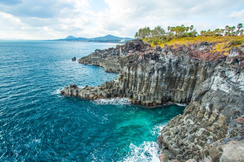 rocky coastline jeju island south korea