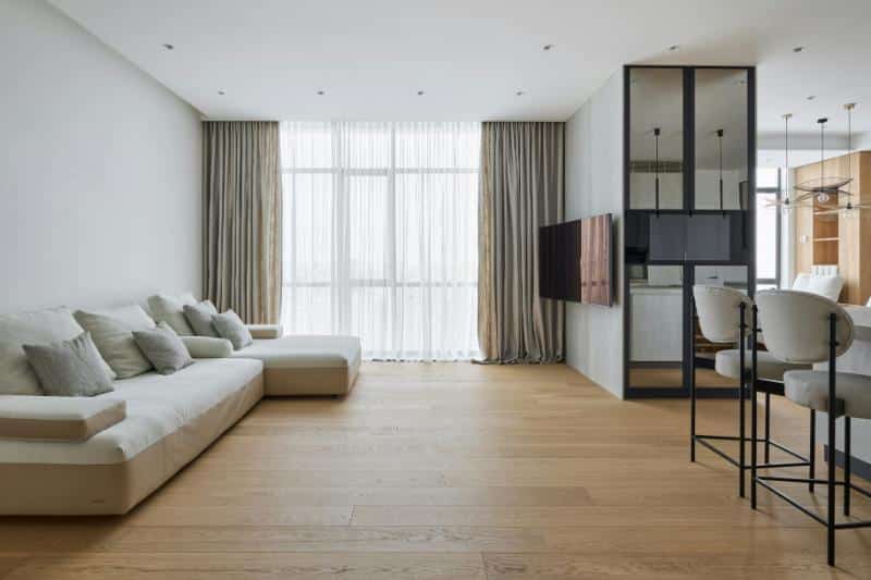 living room with hardwood floors