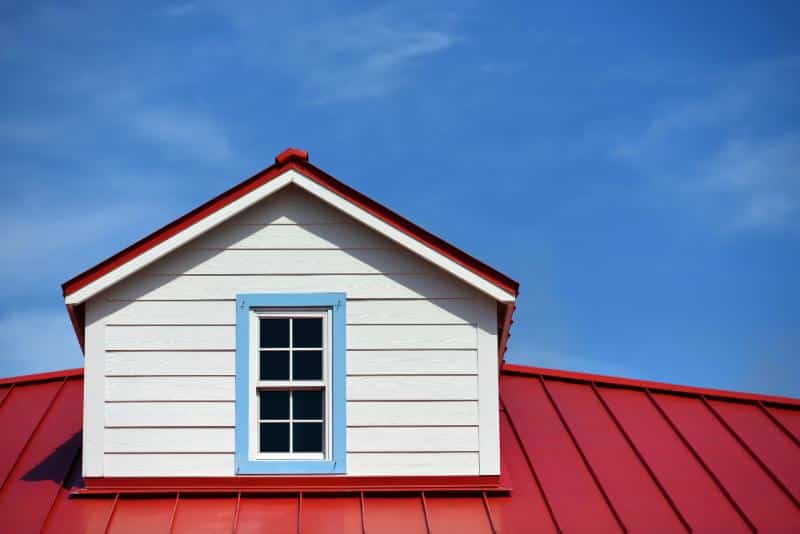 red metal roof on house