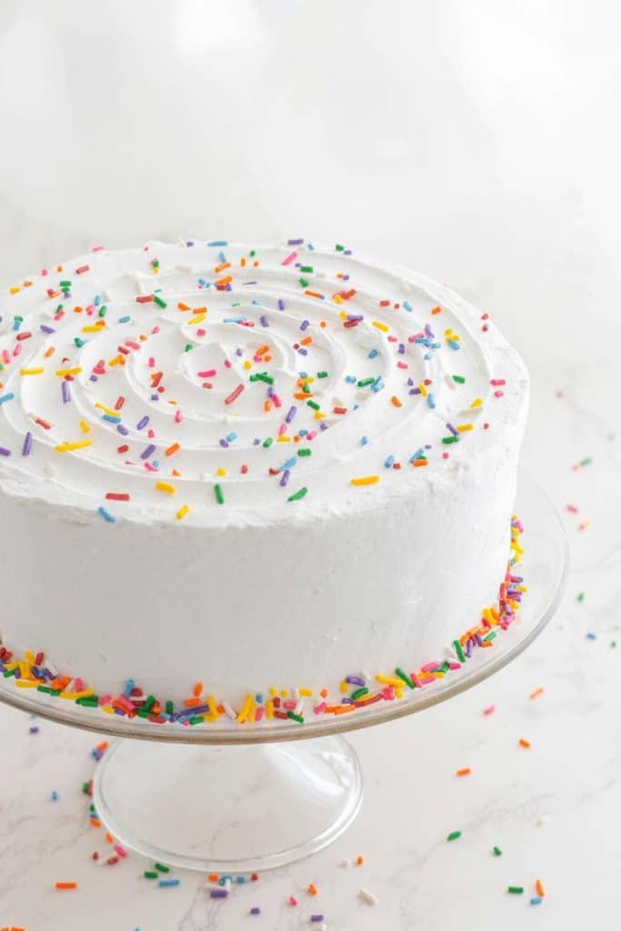 cake with rainbow sprinkles