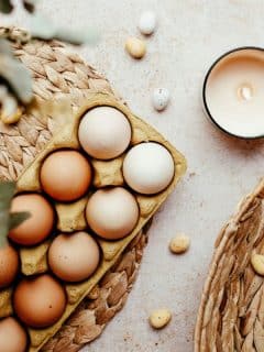 organic food - eggs on table