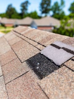 roof with missing shingle