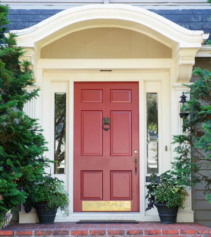 house with colorful red door