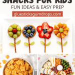 pinterest collage with three healthy and fun snacks for kids