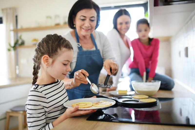 granddaughter cooking with granddaughters