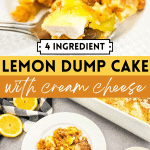 pinterest collage of lemon dump cake