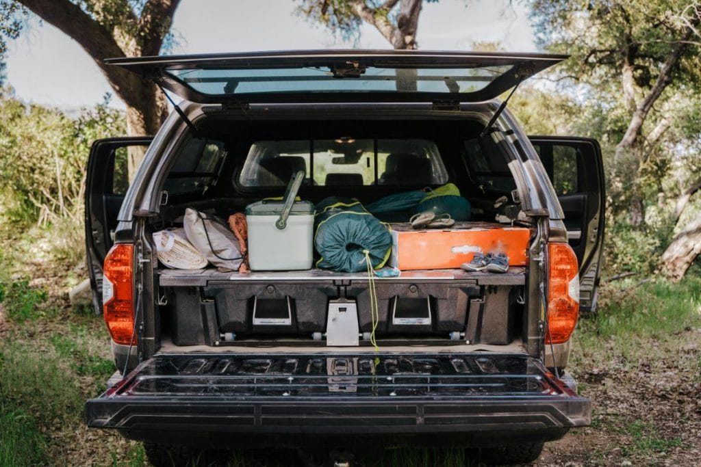 car packed for a camping trip