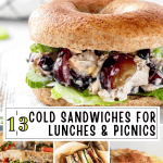 pinterest collage of 4 cold sandwiches with text on image