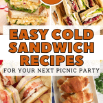 collage of 4 cold sandwiches with text between