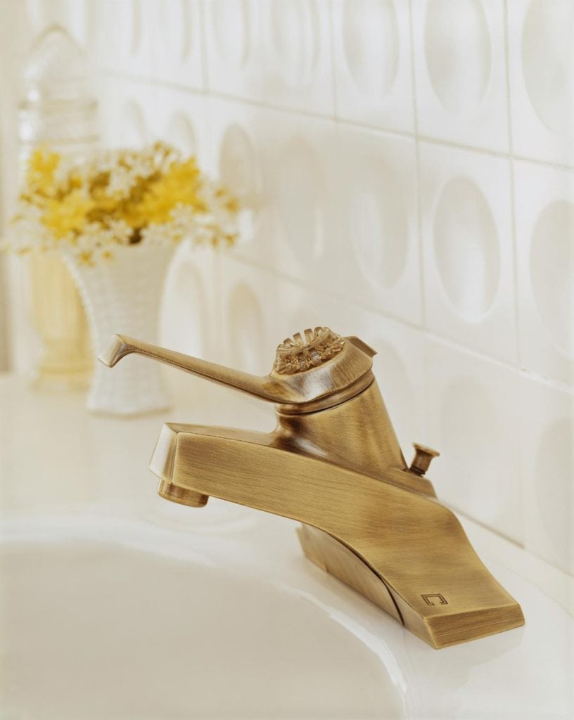 bronze faucet bathroom sink