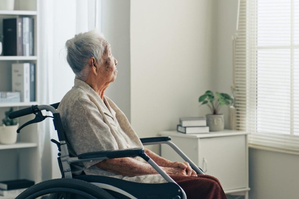 elderly person in wheelchair