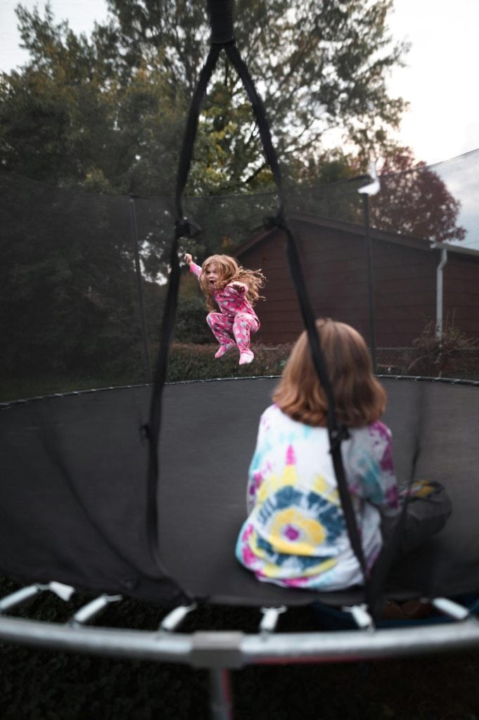 girls on a trampoline