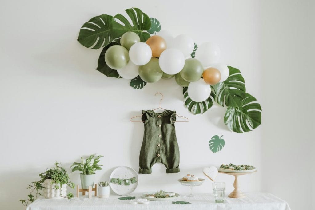 baby shower decorations - green gender neutral theme