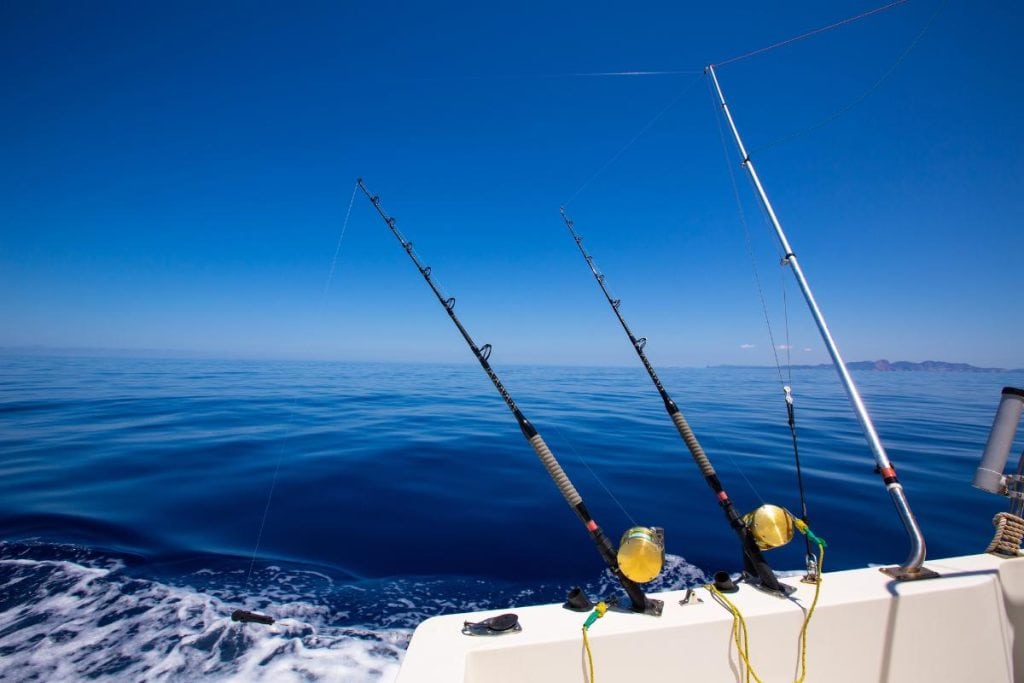 fishing rods on a boat