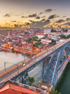 porto portugal at dusk