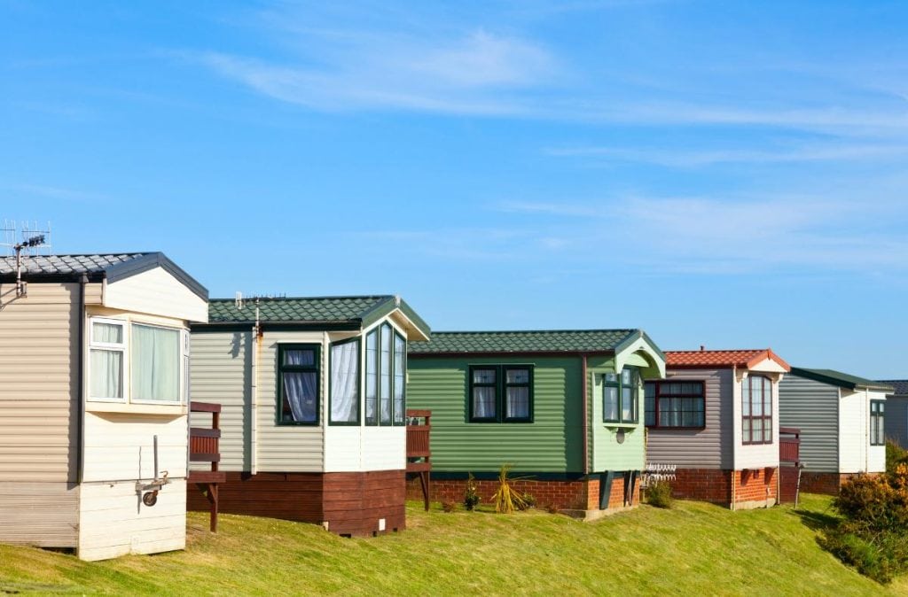 row of mobile homes