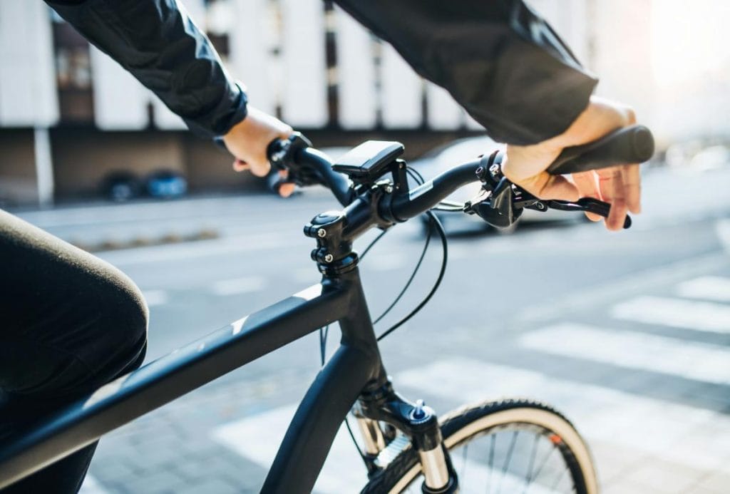 man riding electric bike