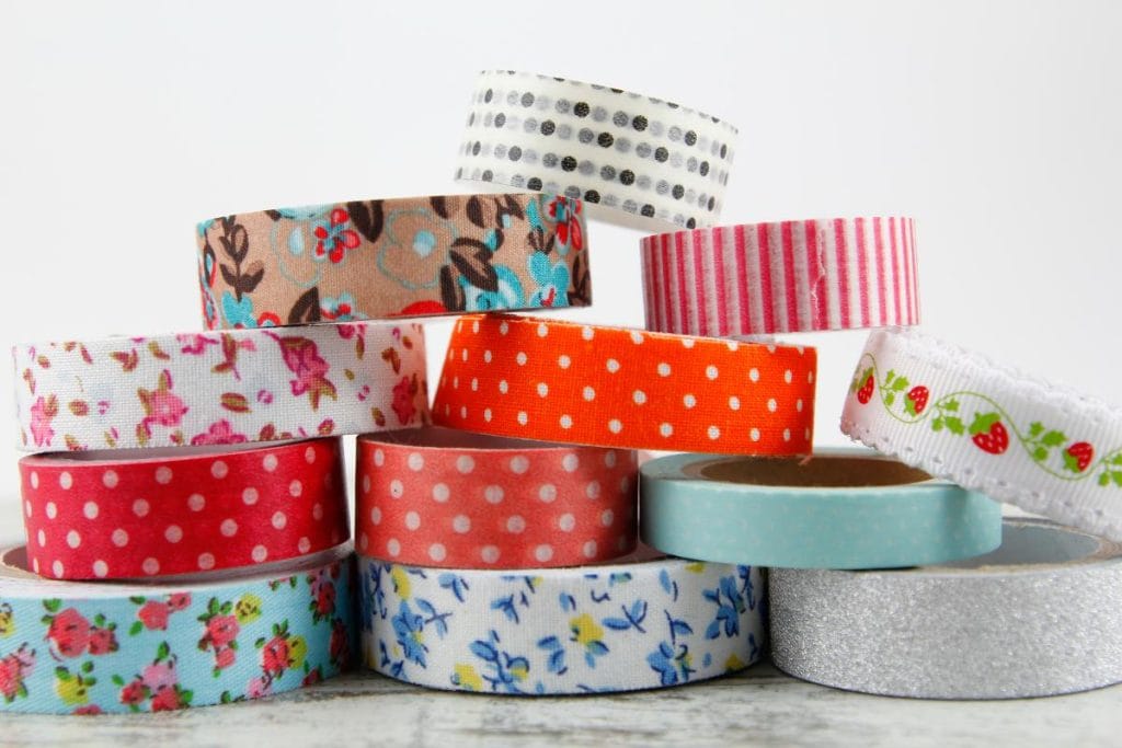 rolls of washi tape in various patterns