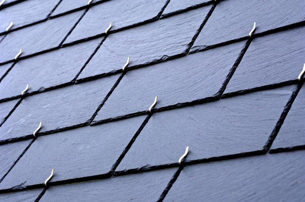 slate roof tiles up close