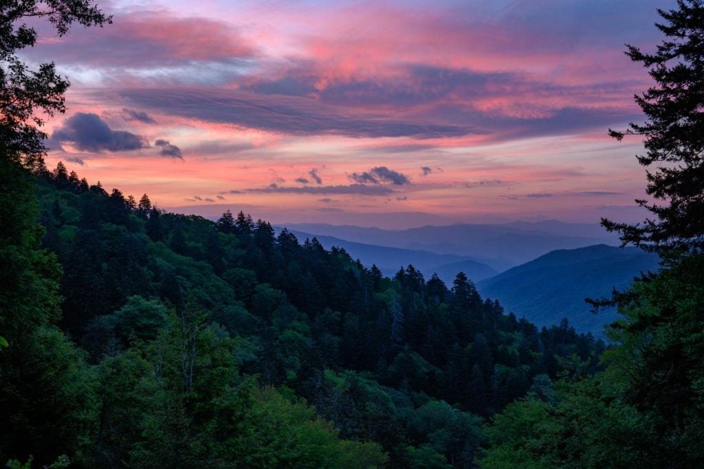 sunrise in the Great Smoky Mountains