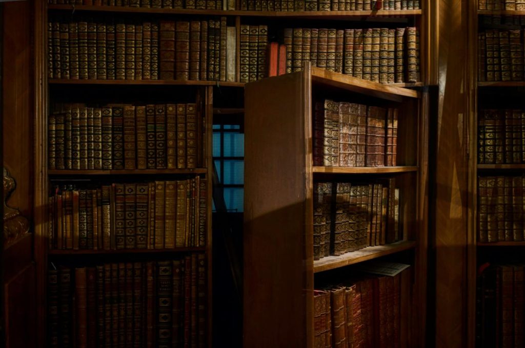 a secret door in a library