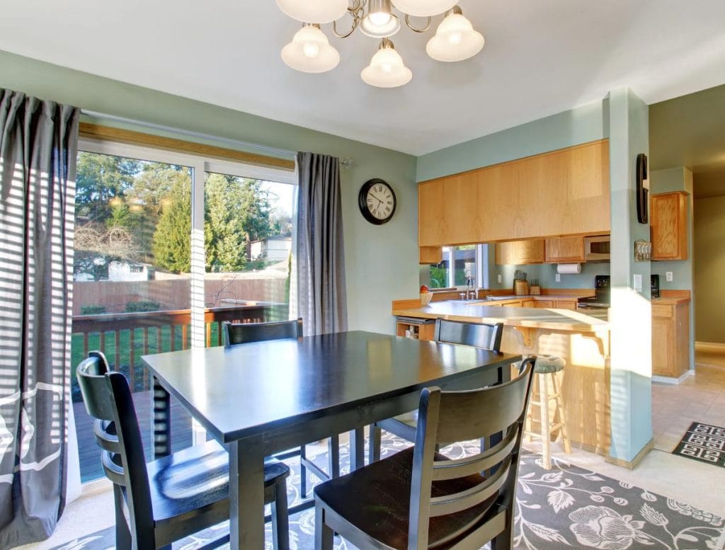 sliding glass door in kitchen