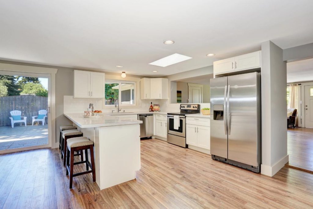 large kitchen with an open floor plan