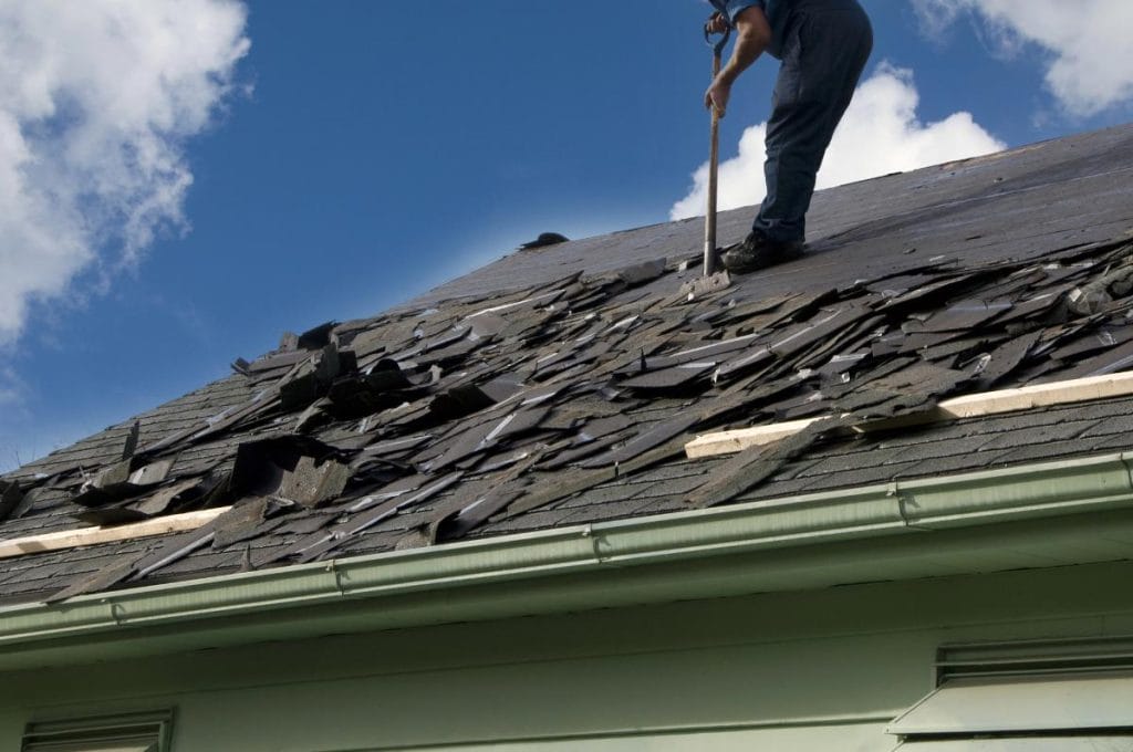 removing old shingles from roof