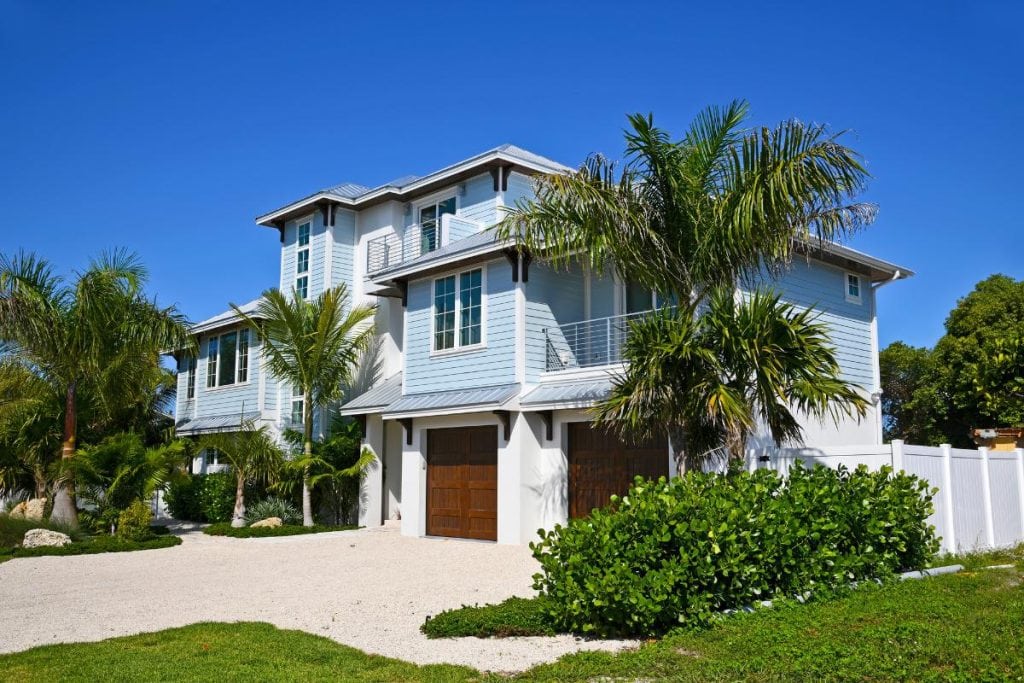 blue beach house in Florida