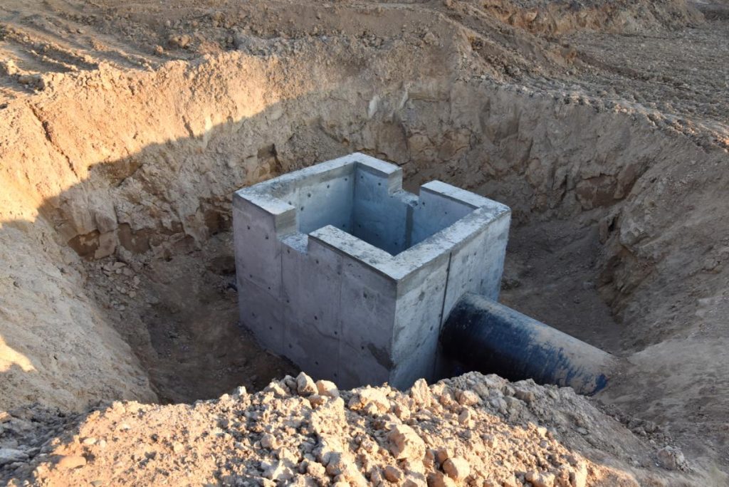 a stormwater pit under construction