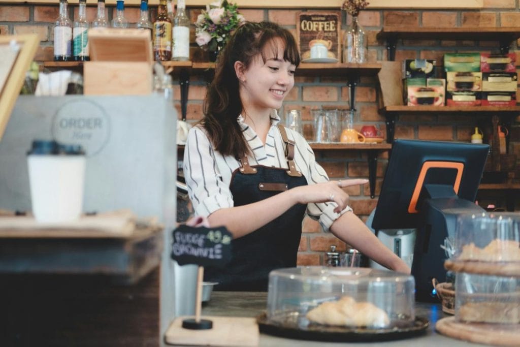 cashier at a coffee house