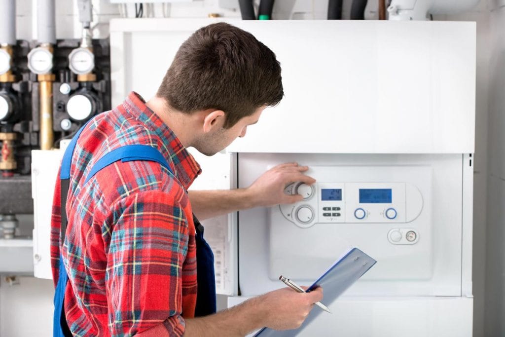 what is an 'f1' code? - hvac technician takes a look at the panel of a heating boiler