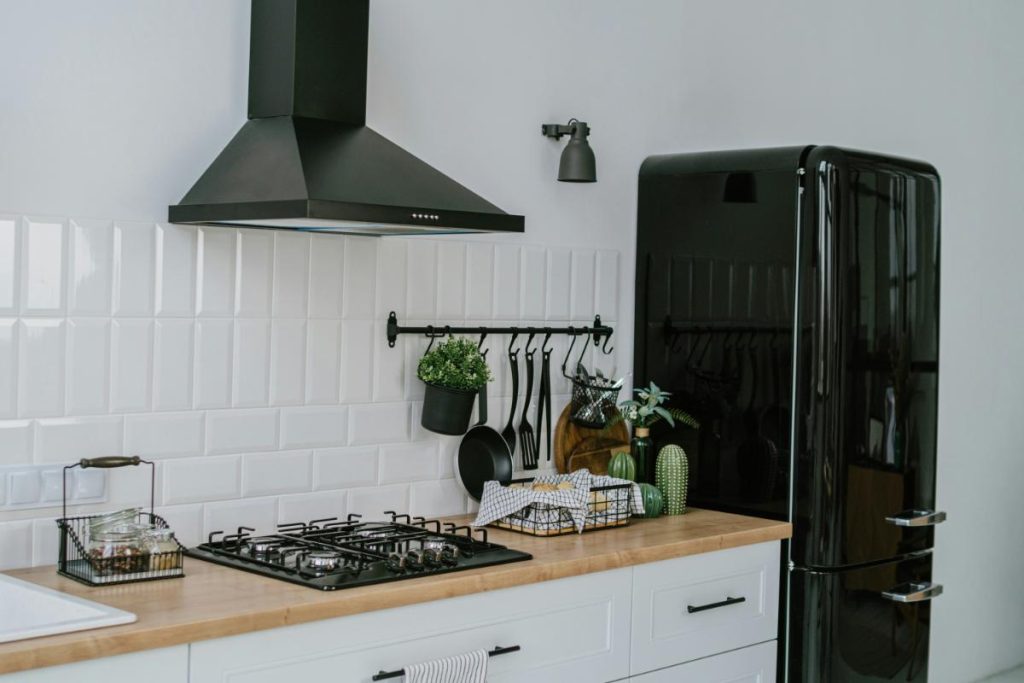 rangehood in a bright modern kitchen