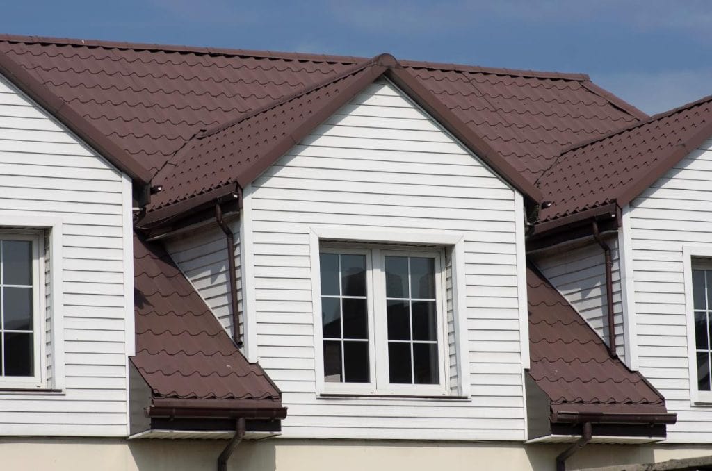 brown metal roof on house