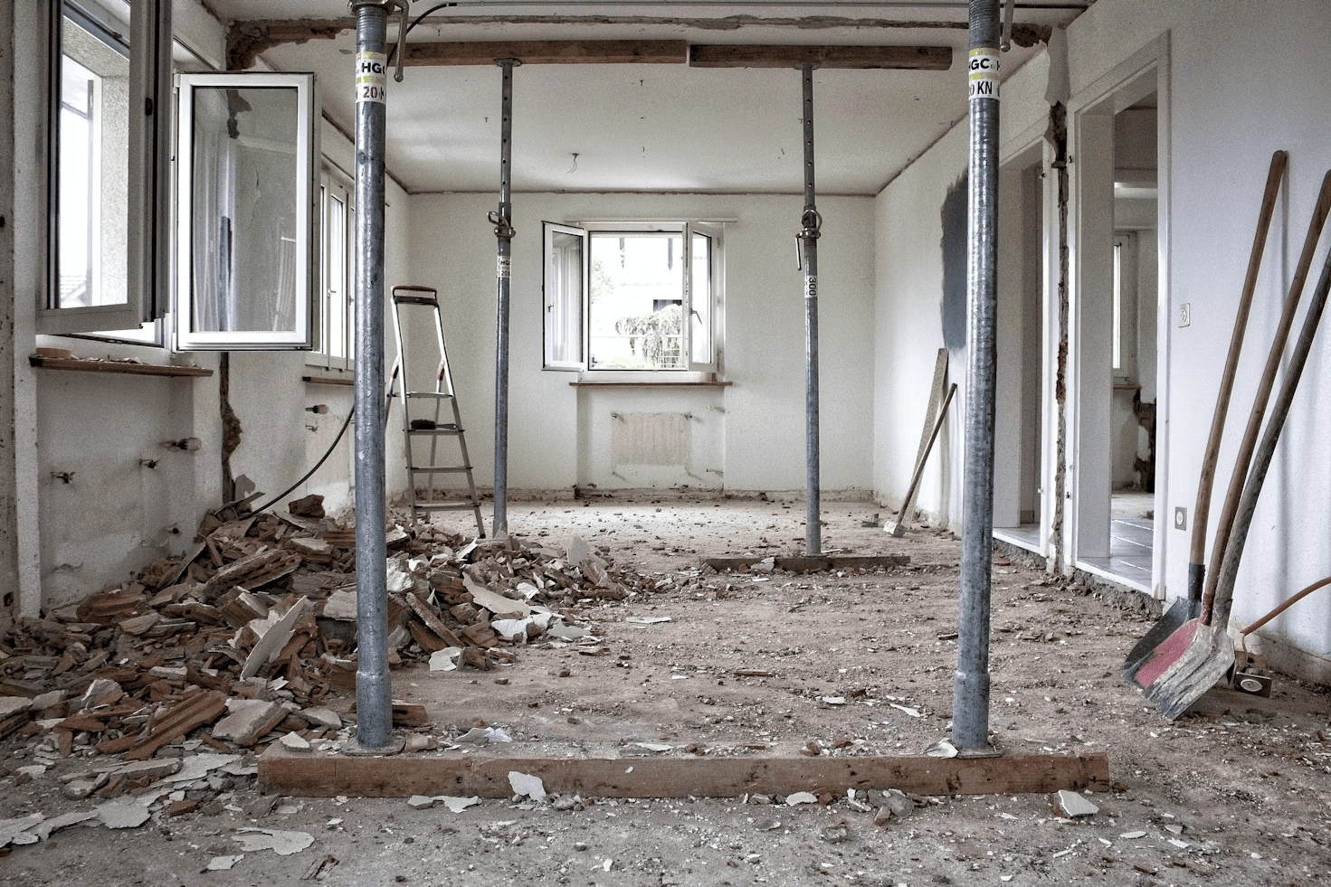 demolition in a house