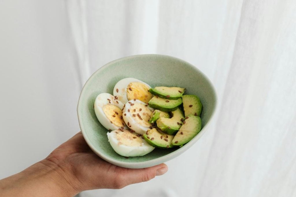 boiled eggs and avocado