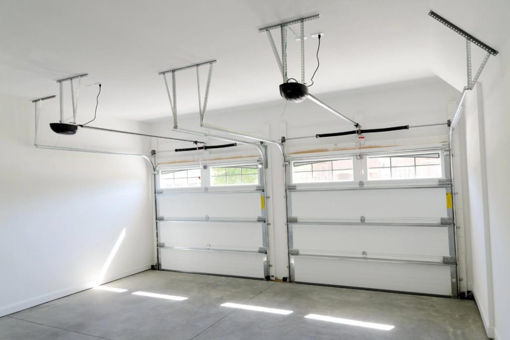 inside a 2-car garage