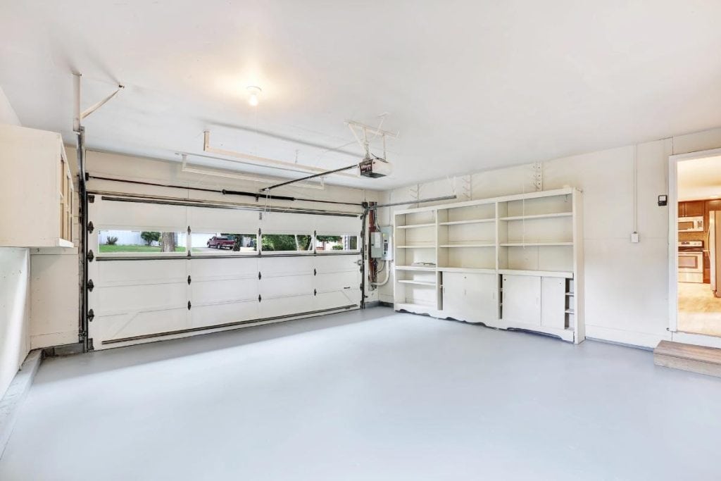 white and bright garage space